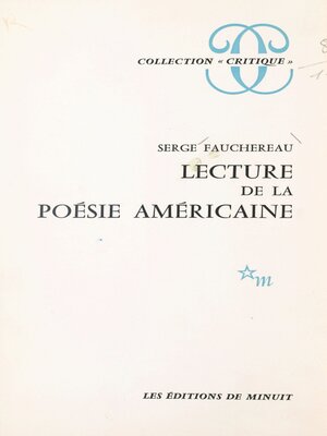 cover image of Lecture de la poésie américaine